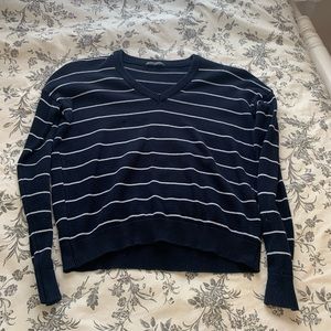 Brandy Melville striped v neck sweater